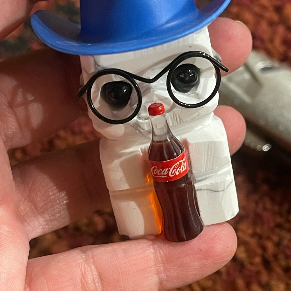 Coca Cola with Blue Hat Buddie made of Natural stone